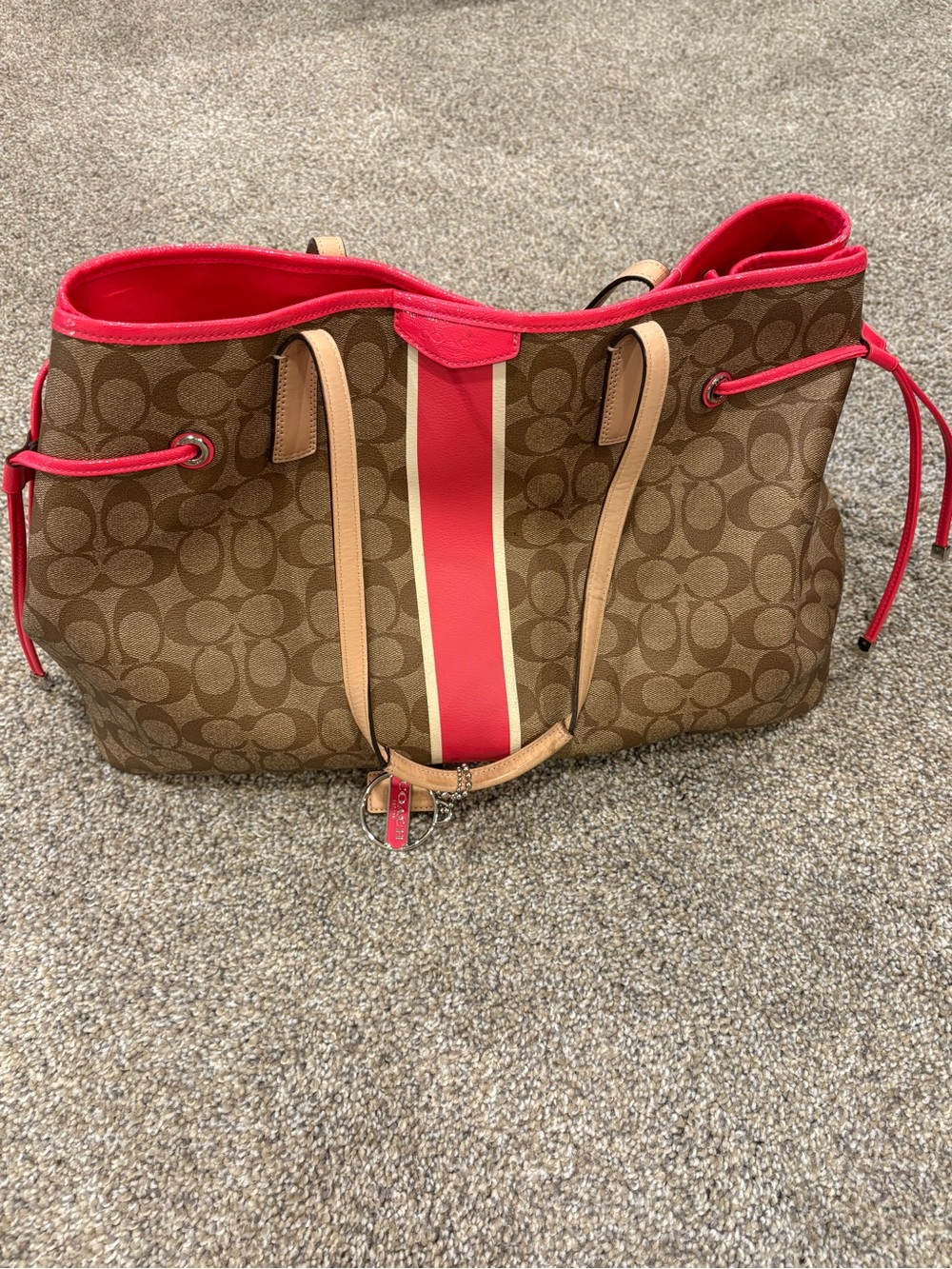 Coach Signature Stripe Carryall Bag